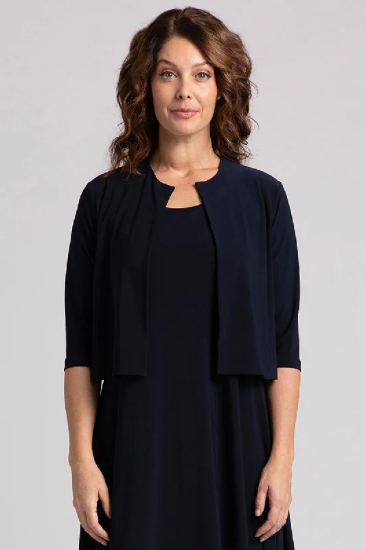 Women's Outerwear Garments Style Upgrade Classic Bolero Cardigan | Navy