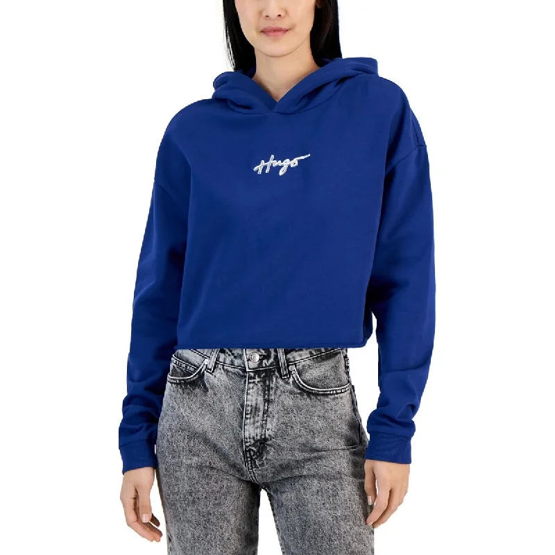 Women's Transitional Apparel Coastal Beach - Inspired Style Womens Crop Logo Hoodie