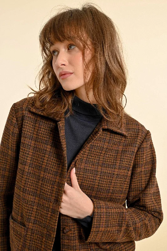 Formal Clothing For Women Day-To-Night Styles Molly Bracken Chocolate Checked Blazer