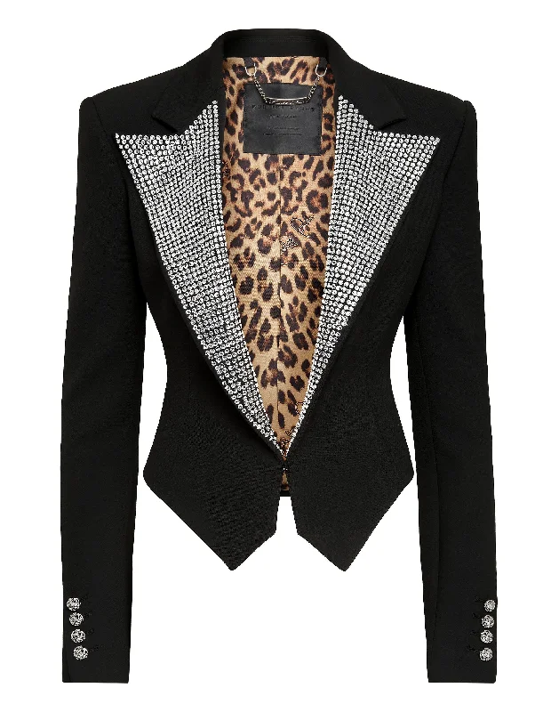 Casual Chic Clothing For Women Y2K Nostalgic Fashion Look Blazer Crystal