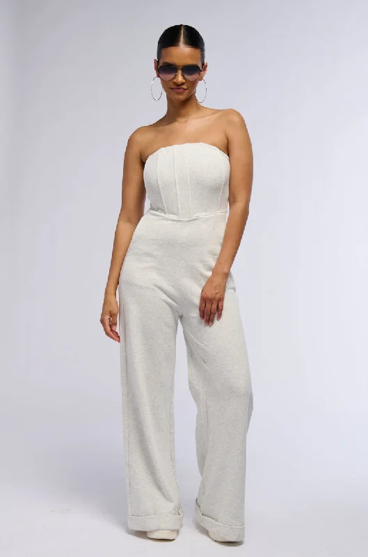 Women's Elegant Clothes Chic & Cozy Collection SHE'S SO CHIC FRENCH TERRY JUMPSUIT