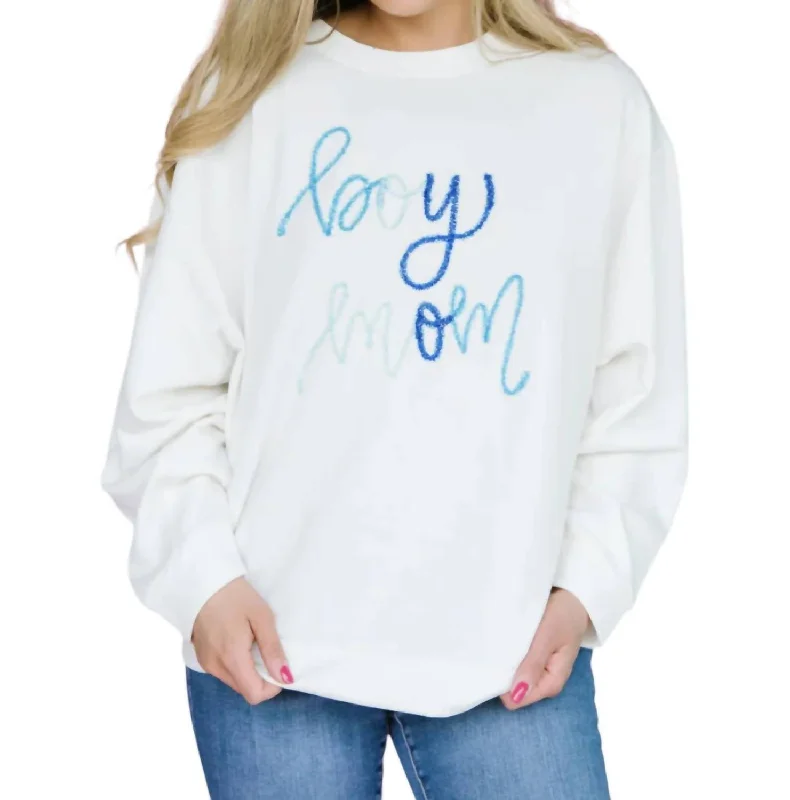 Elegant Women's Attire Fashion-Forward Outfits Jules Mom Sweatshirt In Boy Mom