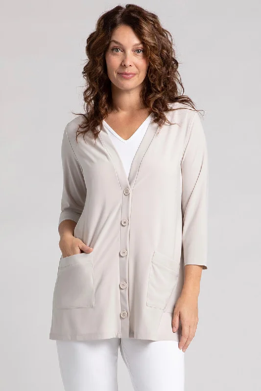 Women's Elegant Garments Latest Trends Classic Button Cardigan | Cashew