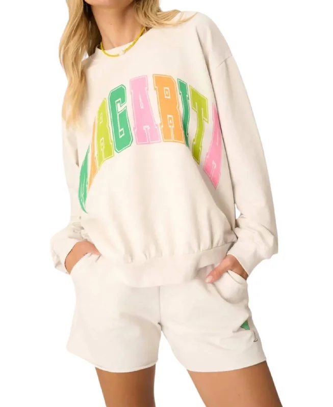 Women's Trendy Attire Wardrobe Upgrade Margarita Sweatshirt In White