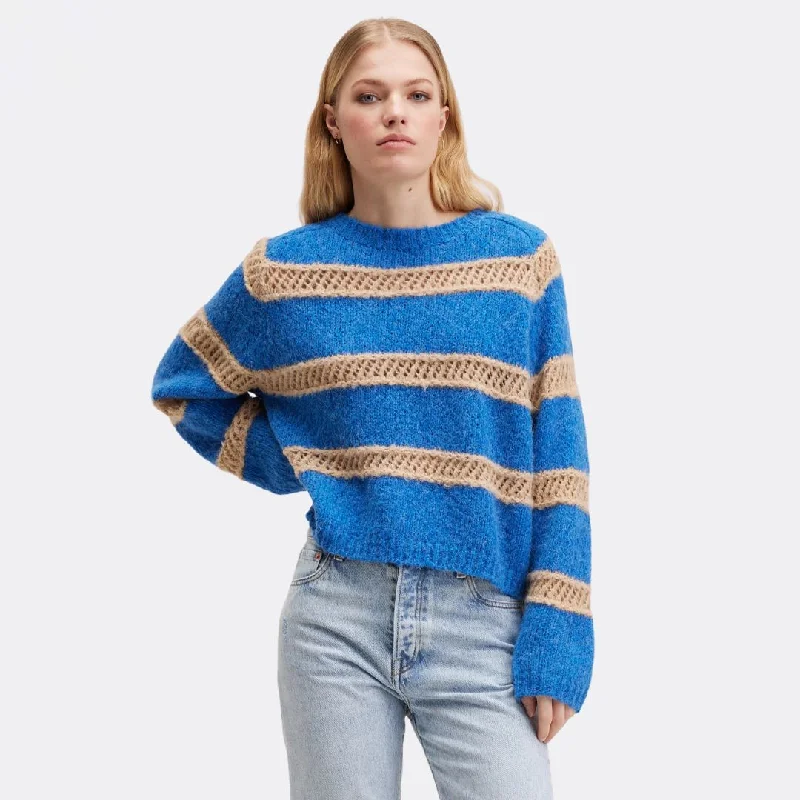 Women's Holiday Clothing Feminine Charm Roft Sweater (Sea)