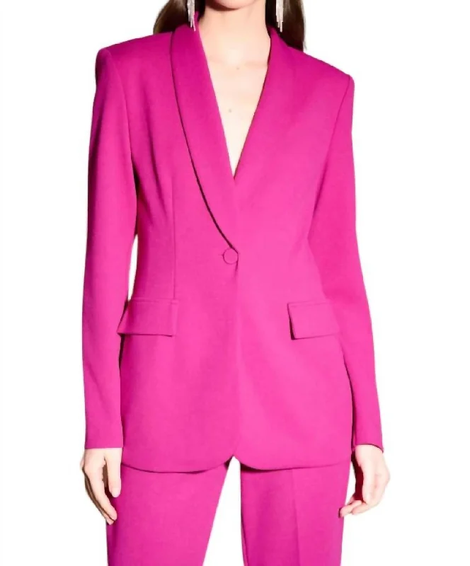 Women's Work Apparel Mega Sales Scuba Crepe Fitted Blazer In Opulence