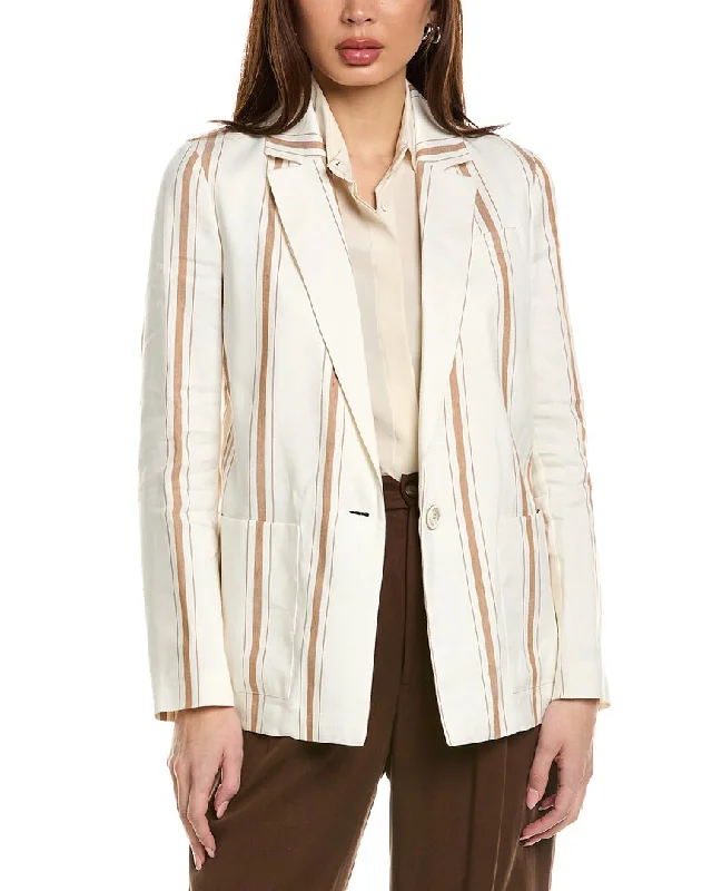 Women's Workout Clothing Playful Elegance Piazza Sempione Linen & Silk-Blend Blazer