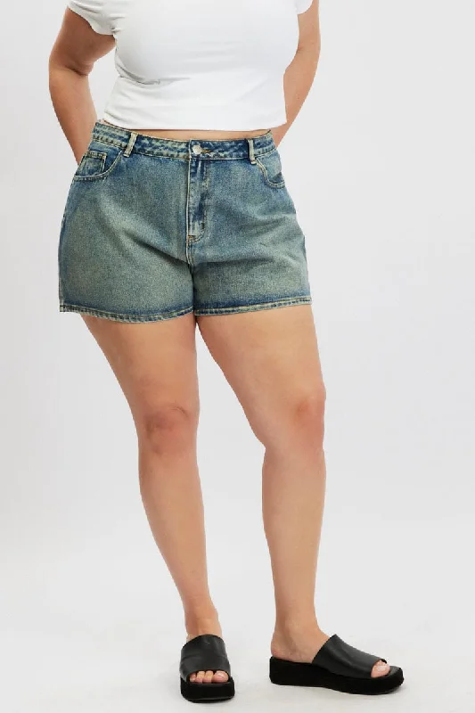 Women's Sporty Clothes Limited Stock Denim Relaxed Shorts High Rise