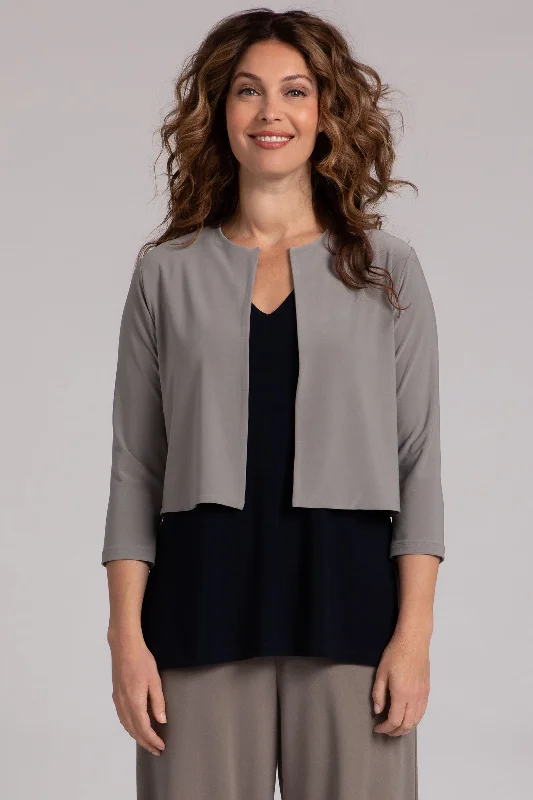 Women's Evening Wear Outfit Nordic Minimalist Home Look Classic Bolero Cardigan | Taupe