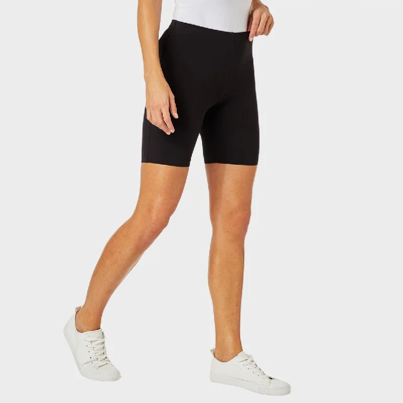 Women's Holiday Attire Subtle Sophistication Ladies Black Cycling Shorts