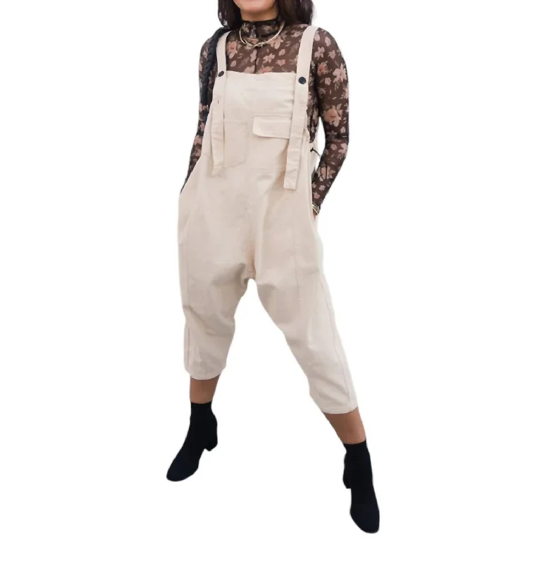 Women's Clothing Sets Trendy Women's Collection Bridget Denim Overall Jumpsuit In Cream