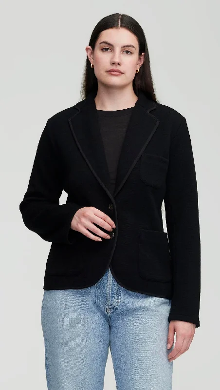 Elegant Women's Attire Unbeatable Prices Everyday Knit Blazer in Merino Wool | Black