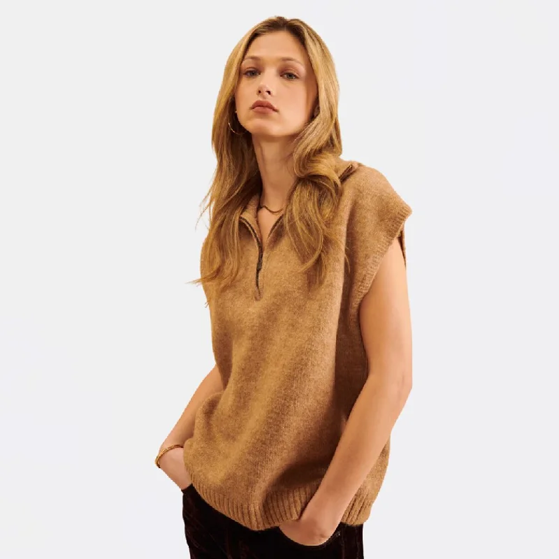 Women's Date Night Outfit Boho - Chic Festival - Ready Style Michael Sweater (Camel)