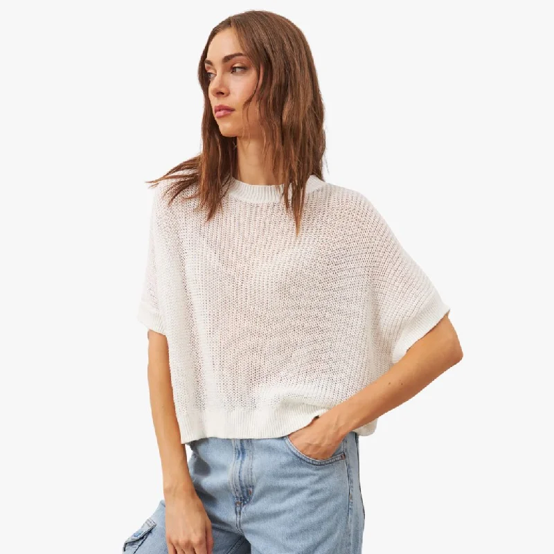 Women's Comfortable Lounge Attire Exclusive Discount Emersyn Short Sleeve Knit Sweater (Perle)