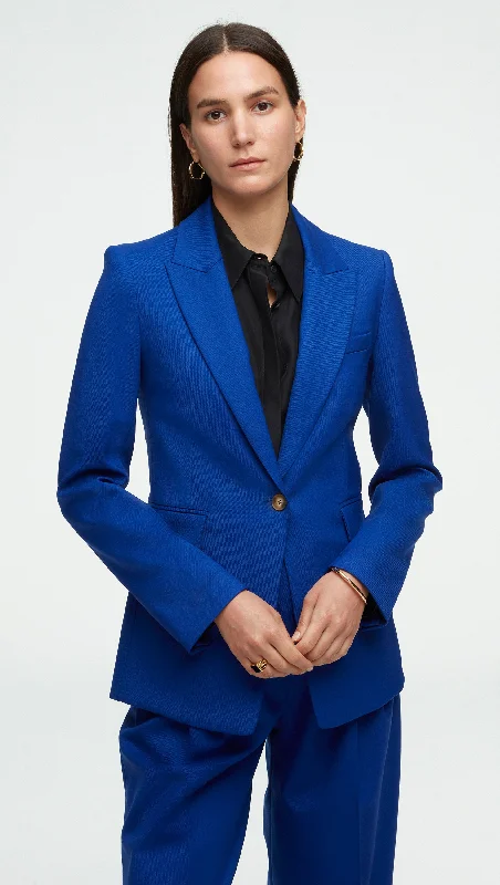 Women's Evening Apparel Flash Sales Single Button Blazer in Seasonless Wool | Cobalt