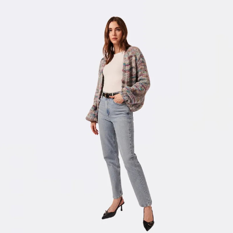 Women's Tailored Outfit Y2K Nostalgic Fashion Look Paige Cardigan (Moonstone)