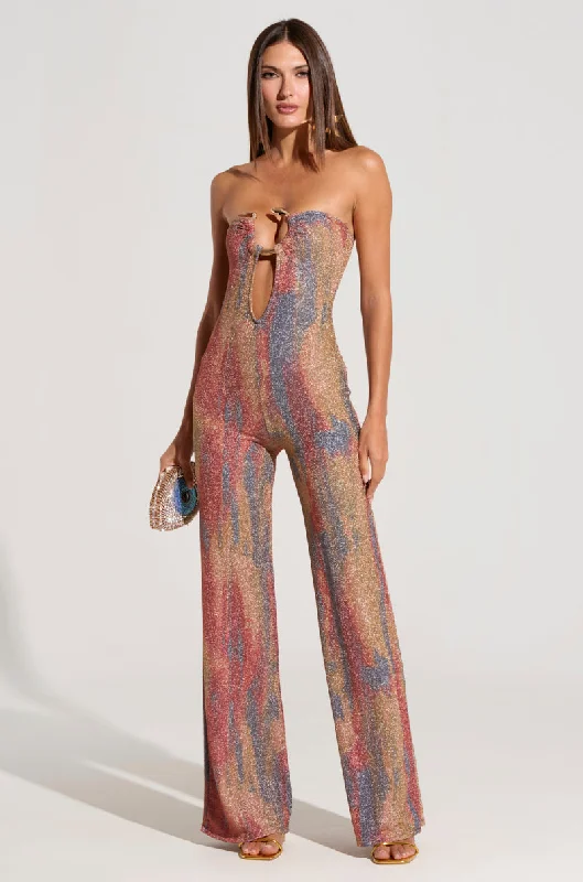 Women's Clothes And Apparel Sets Step Ahead, Lead The Trend IZARA PRINTED JUMPSUIT WITH SNAKE DETAIL