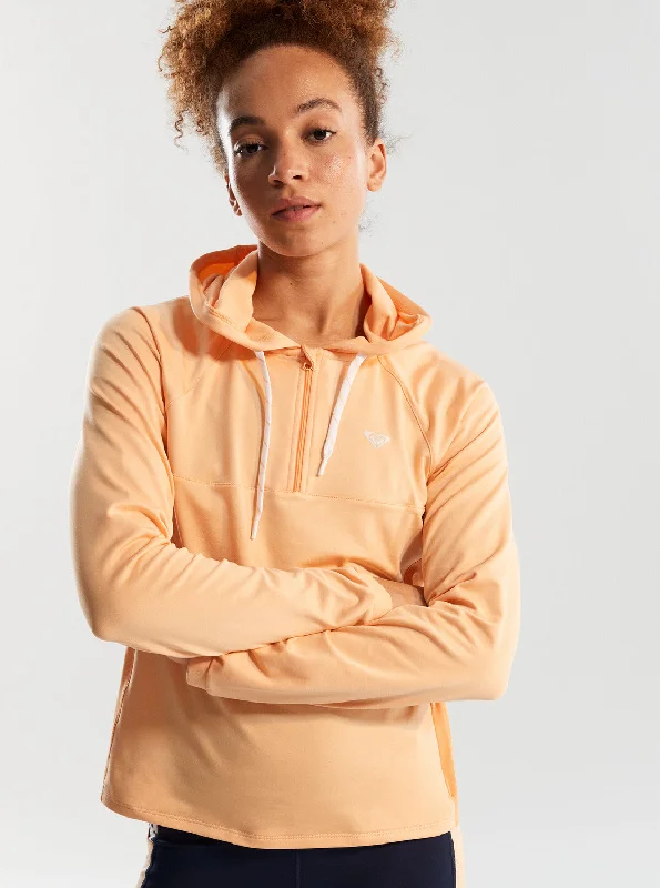 Women's Garments Everyday Wear Pure Pursuit Mesh Hooded Top - Peach Fuzz