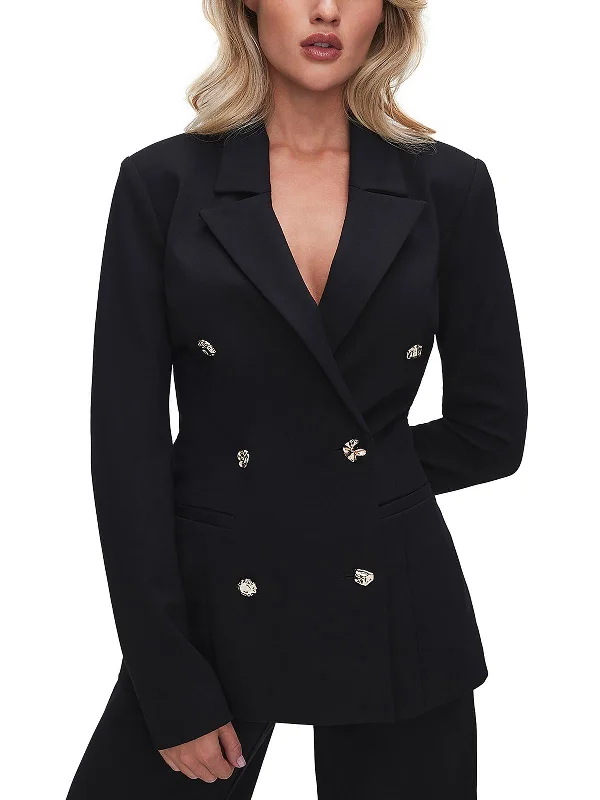 Women's Office Clothing Classic Timeless Elegant Style Womens Notch Collar Suit Separate Double-Breasted Blazer