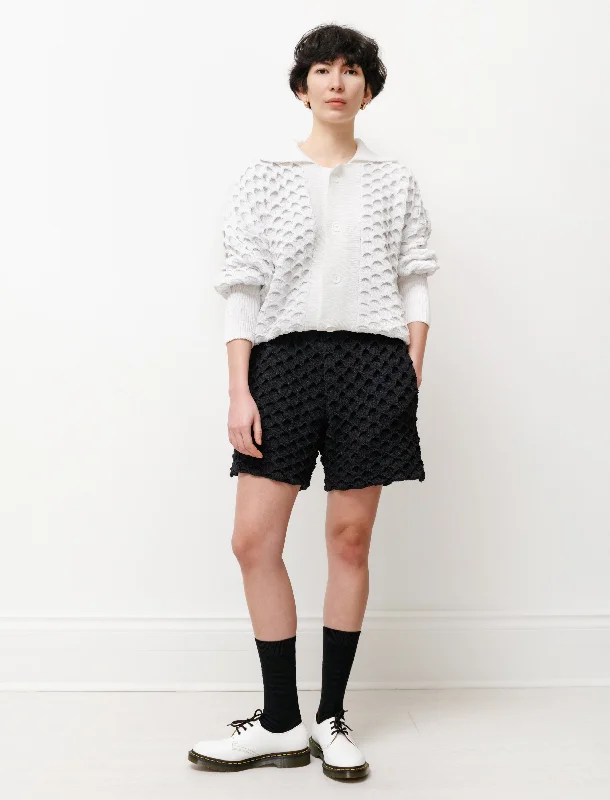 Women's Outerwear Attire Sophisticated Cut Oriel Paper Knit Shorts Black