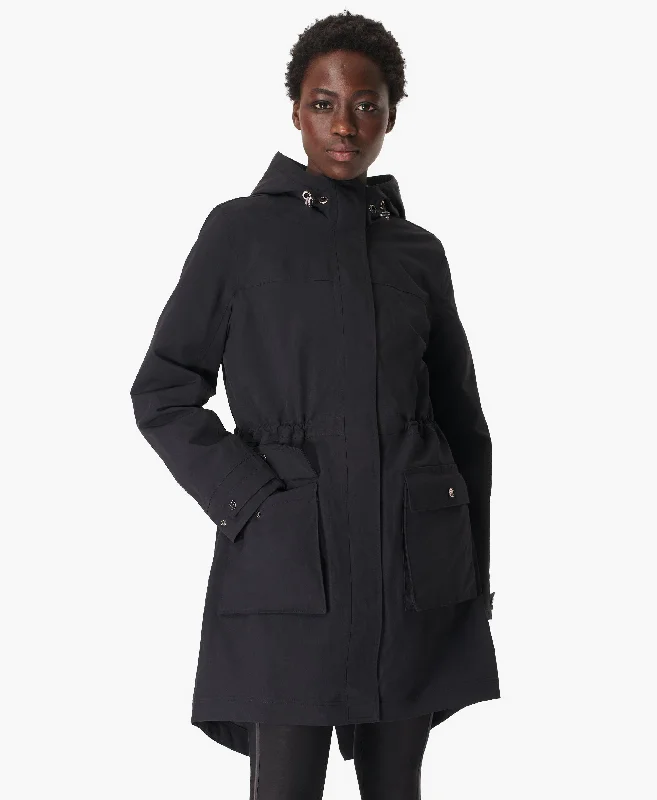 Women's Attire Chic Allure Stride Waterproof Parka Sb4932 Black