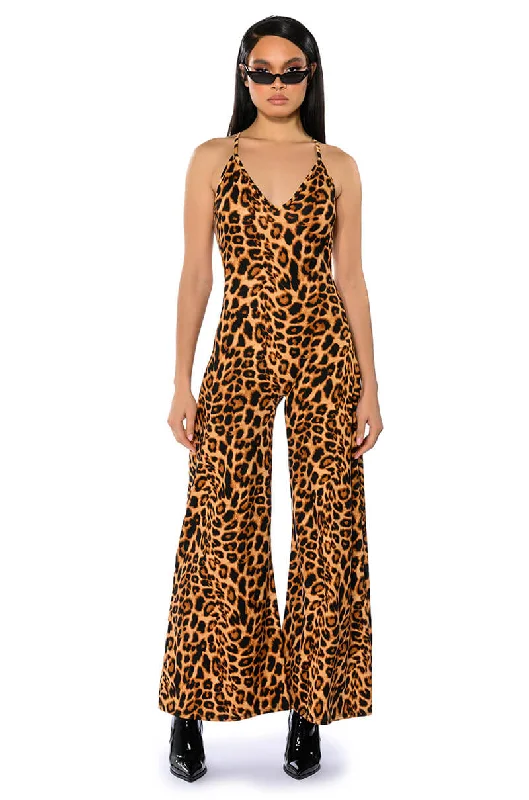 Women's Casual Outfit Hot Trends LEOPARD MAKES ME HAPPY JUMPSUIT