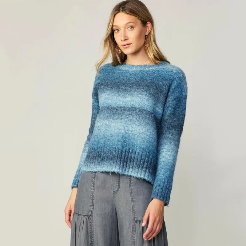 Women's Resort Garments Exclusive Sale Gradation Sweater (Multi Blue)